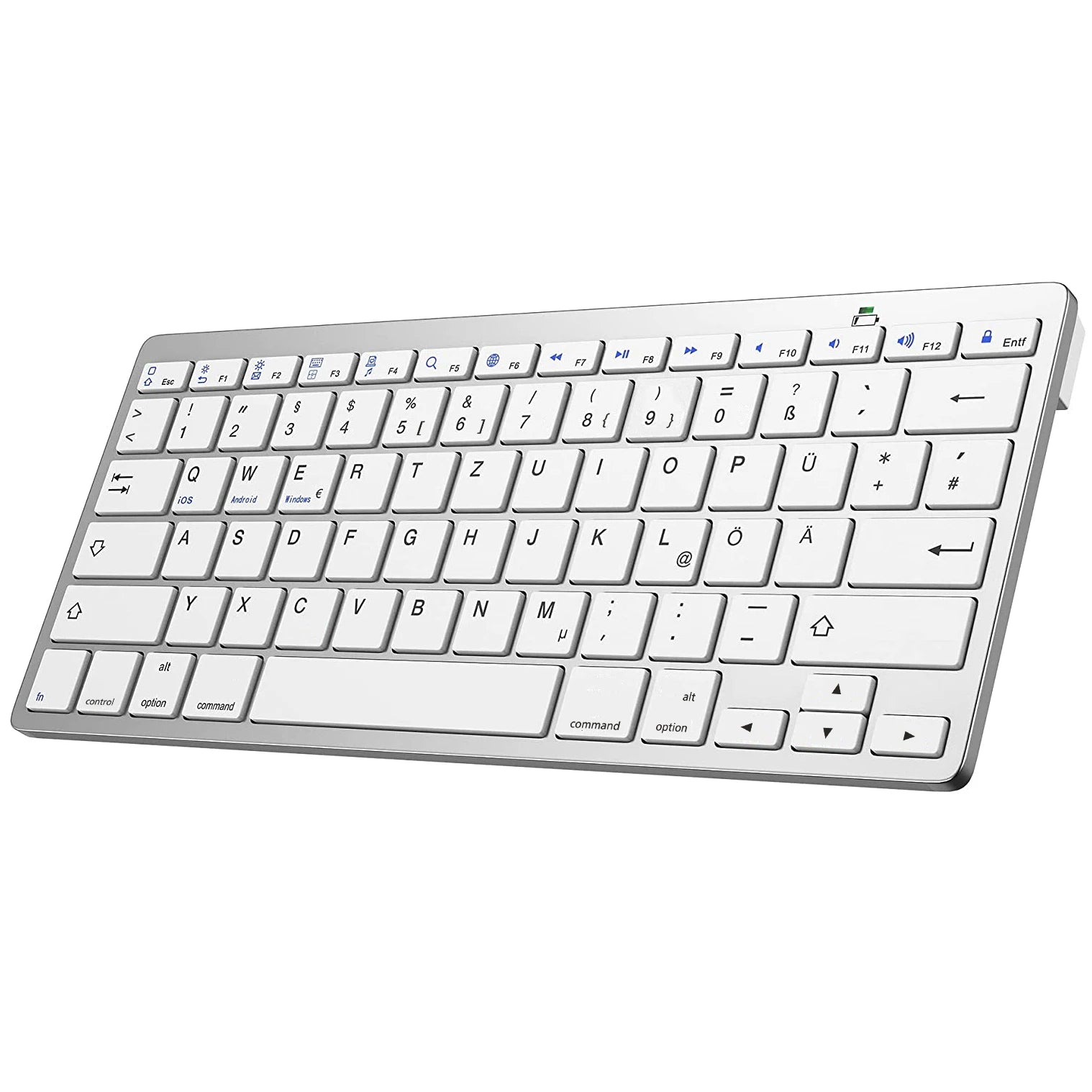 German QWERTZ Layout Bluetooth Keyboard for iPad iPhone iOS Android Windows Portable Wireless Tablet and Mobile Phone Keyboard