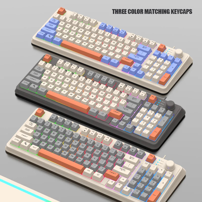 XUNFOX K82 Glow USB Wired Thin Film Keyboard for Laptops, Desktops, Office, and Gaming